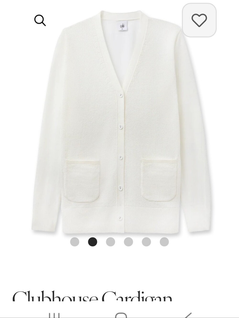 CAbi Clubhouse White Open-Front Lighweight Cardigan! Sz. S - NWT! - Picture 3 of 4